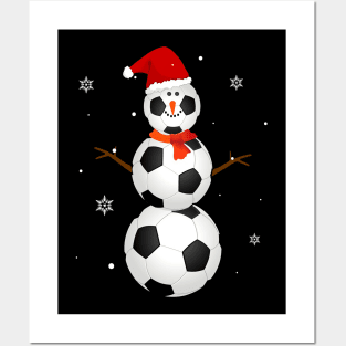 Soccer Santa Hat Snowman Christmas Lights Funny Xmas Squad Posters and Art